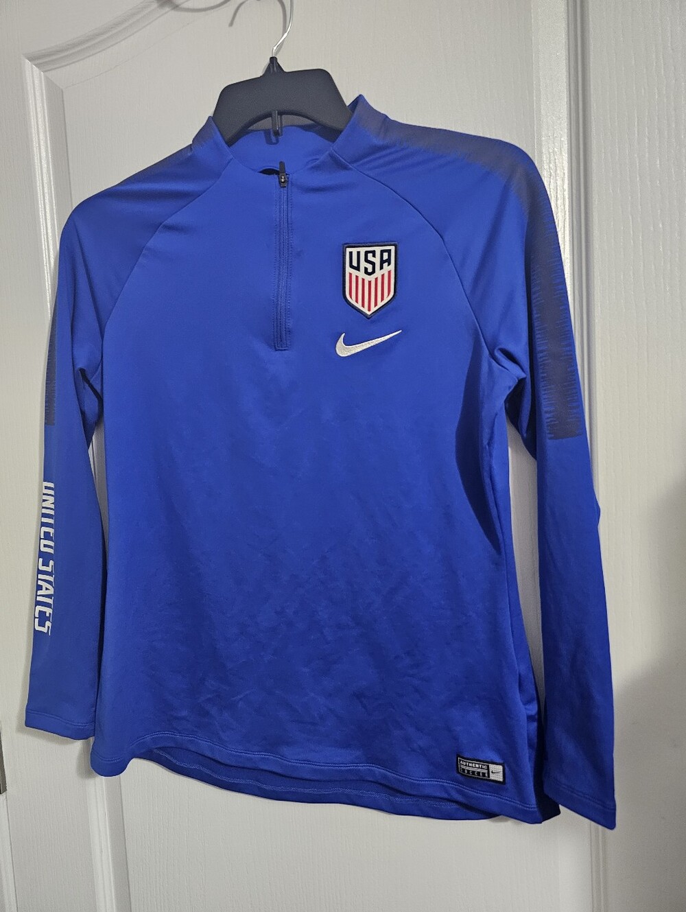 Nike Soccer Long Sleeve Top Dri-Fit Slim Fit USA 1/4 Zip Training Women's Medium